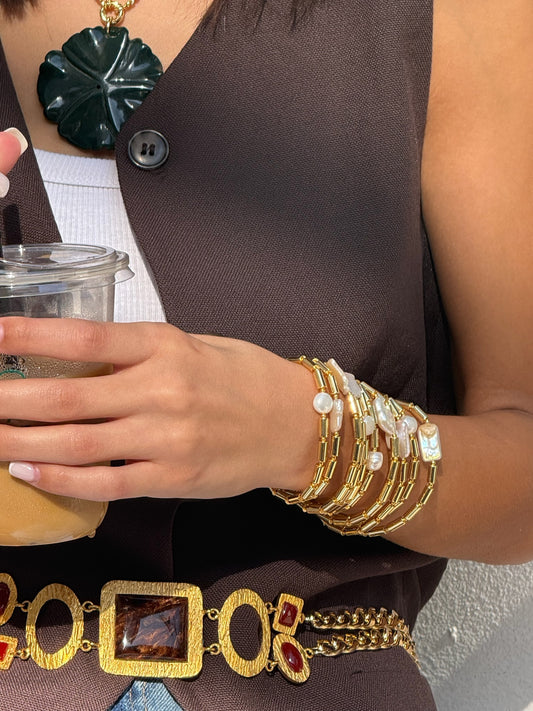 Gold Pearly bracelets